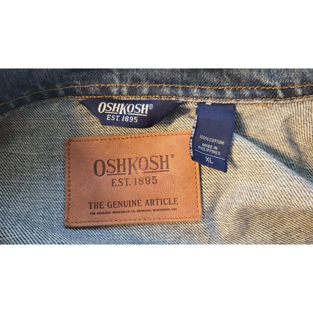 Oshkosh Men's Size XL‎ Blue Denim Trucker Button Up Jacket EUC - Picture 14 of 16